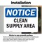 Signmission Clean Supply Area, 10 in W x Rectangle, Vinyl Decal OS-2PACK-NS-D-710-L-10629 - alternate 4